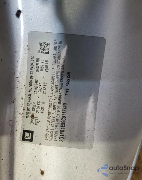 2012 Chevrolet Camaro Lt from USA, damaged, VIN 2G1FB1E39C9117740